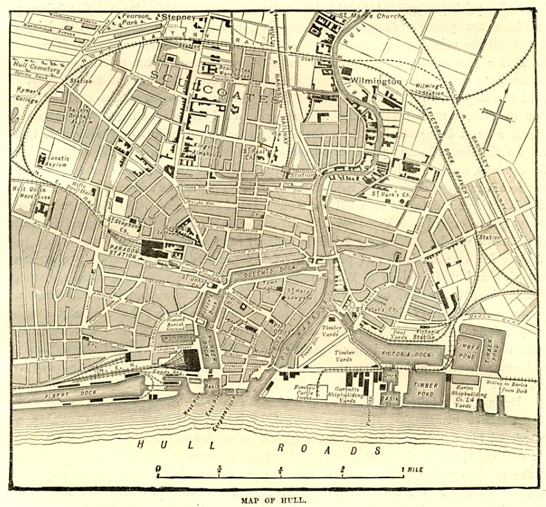 Map of Hull town centre, antique engraving ready mounted, 1880s | eBay